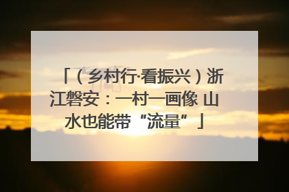 （乡村行·看振兴）浙江磐安：一村一画像 山水也能带“流量”