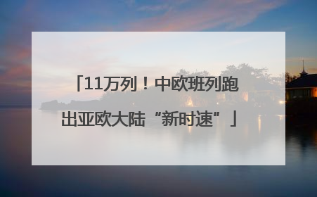 11万列！中欧班列跑出亚欧大陆“新时速”