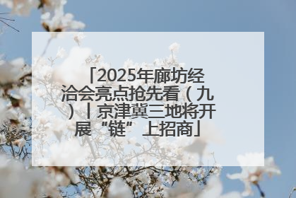 2025年廊坊经洽会亮点抢先看（九）丨京津冀三地将开展“链”上招商