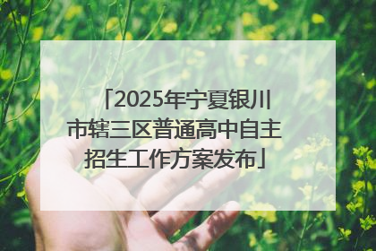 2025年宁夏银川市辖三区普通高中自主招生工作方案发布