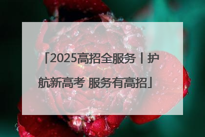 2025高招全服务丨护航新高考 服务有高招