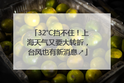 32℃挡不住！上海天气又要大转折，台风也有新消息↗