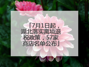 7月1日起，湖北落实离境退税政策，57家商店名单公布