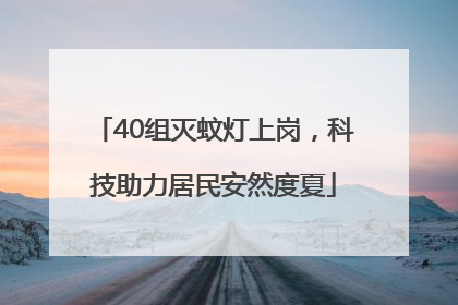 40组灭蚊灯上岗，科技助力居民安然度夏