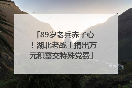 89岁老兵赤子心！湖北老战士捐出万元积蓄交特殊党费
